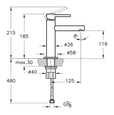 VitrA Origin Lavabo Bataryası A42556 Krom - 8