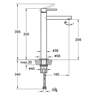 VitrA Origin Lavabo Bataryası A4255834 Yüksek - Uzun Çıkış Ucu - Fırçalı Nikel - 2