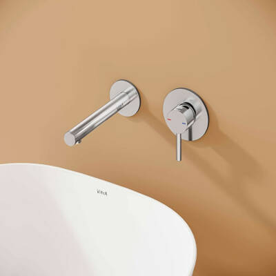 VitrA Origin Ankastre Lavabo Bataryası A42581 Sıva Üstü Grubu - İki Rozetli - Krom - 4