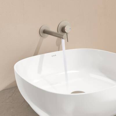 VitrA Origin Ankastre Lavabo Bataryası A4258134 Sıva Üstü Grubu - İki Rozetli - Fırçalı Nikel - 2