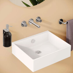 VitrA Origin Ankastre Lavabo Bataryası A42582 Sıva Üstü Grubu - Üç Rozetli - Krom - 5