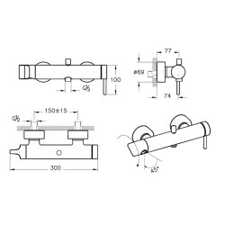 VitrA Origin Banyo Bataryası A42619 Krom - 2