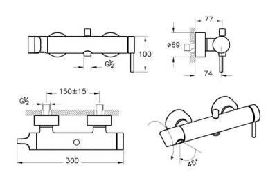 VitrA Origin Banyo Bataryası A4261934 Fırçalı Nikel - 3