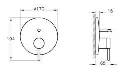 VitrA Origin Ankastre Banyo Bataryası A42620 Sıva Üstü Grubu - Minibox - Krom - 3