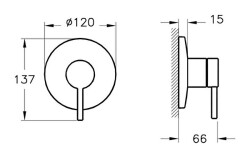 VitrA Origin Ankastre Lavabo Bataryası A42621 Duvardan Kontrol - Sıva Üstü Grubu - Minibox - Krom - 5