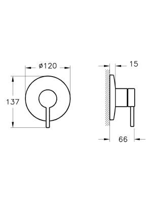 Vitra Origin A4262136 Ankastre Duş Bataryası - Mat Siyah - Sıva Üstü - 2