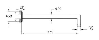 VitrA Duş Dirseği A42631 90 derece - Duvardan - Krom - 3