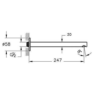 VitrA Origin Çıkış Ucu A42683 Duvardan - Krom - 2
