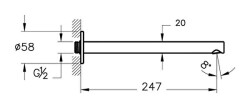 VitrA Origin Çıkış Ucu A4268334 Duvardan - Fırçalı Nikel - 2