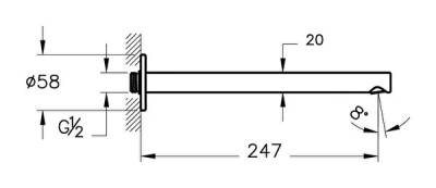 VitrA Origin Çıkış Ucu A4268334 Duvardan - Fırçalı Nikel - 2