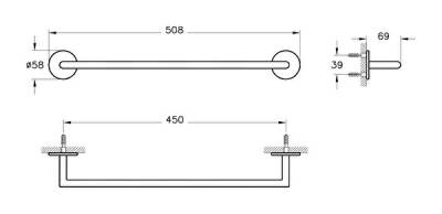 VitrA Origin Havluluk A44886 45 cm - Krom - 4