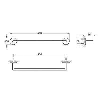 VitrA Origin Havluluk A4488636 45 cm - Mat Siyah - 2