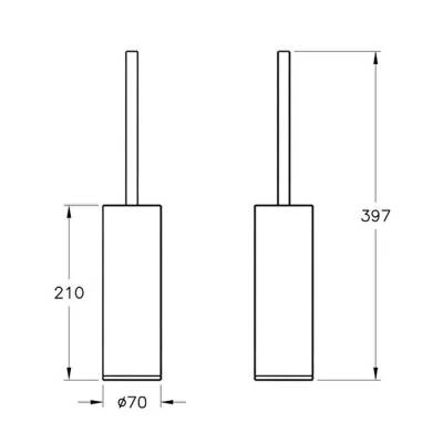 VitrA Origin Tuvalet Fırçalığı A4489336 Yerden - Mat Siyah - 2