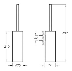 VitrA Origin Tuvalet Fırçalığı A44894 Duvardan - Krom - 5