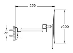 VitrA Origin Makyaj Aynası A44895 Duvardan - Krom - 2