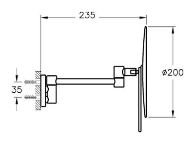 VitrA Origin Makyaj Aynası A44895 Duvardan - Krom - 2