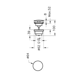 VitrA Lavabo Yuvarlak Süzgeci Universal A4514834 Sabit - Fırçalı Nikel - 2