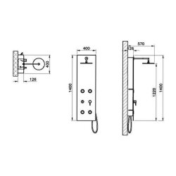 VitrA Origin Duş Sistemi A45804 Masajlı - Beyaz Cam - Krom - 2