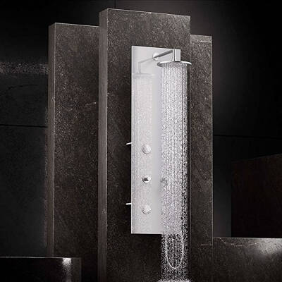 VitrA Origin Duş Sistemi A45804 Masajlı - Beyaz Cam - Krom - 3