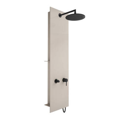 VitrA Origin Duş Sistemi A45806 Masajlı - Bej Cam - Siyah - 1
