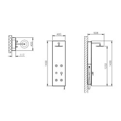 VitrA Origin Duş Sistemi A45806 Masajlı - Bej Cam - Siyah - 3