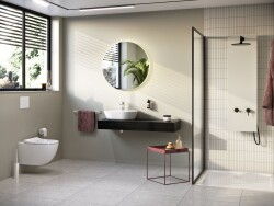 VitrA Origin Duş Sistemi A45806 Masajlı - Bej Cam - Siyah - 2