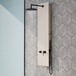 VitrA Origin Duş Sistemi A45806 Masajlı - Bej Cam - Siyah - 1