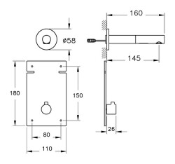 VitrA Origin Temassız Ankastre Lavabo Bataryası A47110 Kısa - Krom - 2