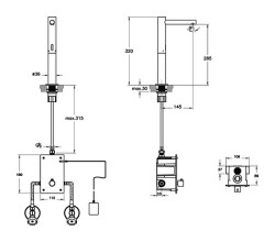 VitrA Aquasee Temassız Lavabo Bataryası A4722126 Çanak - Elektrikli - Çift Su Girişli - Bakır - 2