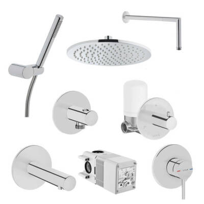 VitrA Origin Ankastre Duş Seti - 8 Parça - Krom - 1