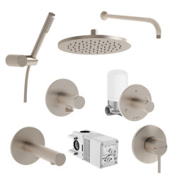 VitrA Origin Ankastre Duş Seti - 9 Parça - Fırçalı Nikel - 1