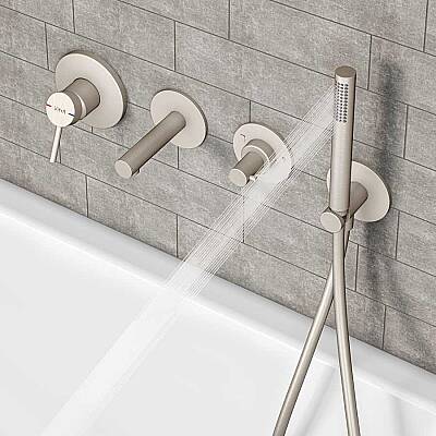 VitrA Origin Ankastre Duş Seti - 9 Parça - Fırçalı Nikel - 4