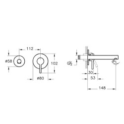 VitrA Origin Ankastre Lavabo Bataryası A4258129, Soft Bakır - 2