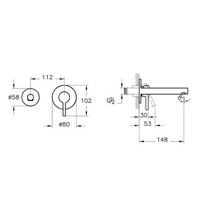 VitrA Origin Ankastre Lavabo Bataryası A4258129, Soft Bakır - 2