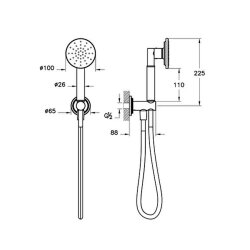VitrA Origin Classic El Duşu A4579525, Fırçalı Altın - 2