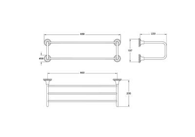 VitrA Origin Classic A44525 Havlu Rafı, 60cm, Krom - 2