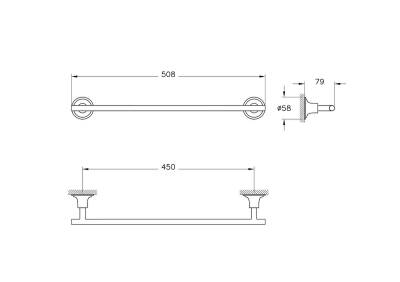VitrA Origin Classic A44548 Kısa Havluluk, 50cm - 2
