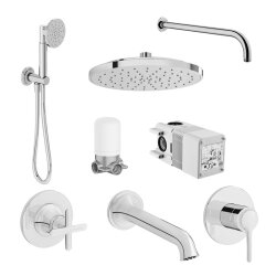 VitrA Origin Classic Ankastre Duş Seti, 8 Parça, Krom