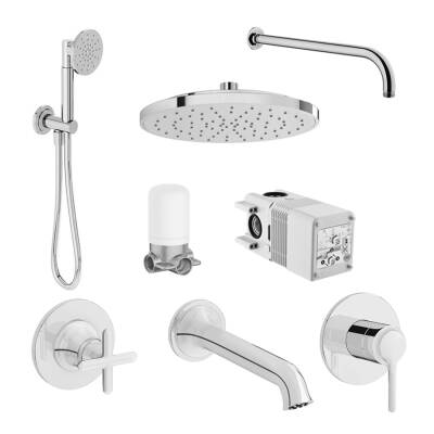 VitrA Origin Classic Ankastre Duş Seti, 8 Parça, Krom - 1