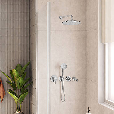 VitrA Origin Classic Ankastre Duş Seti, 8 Parça, Krom - 1