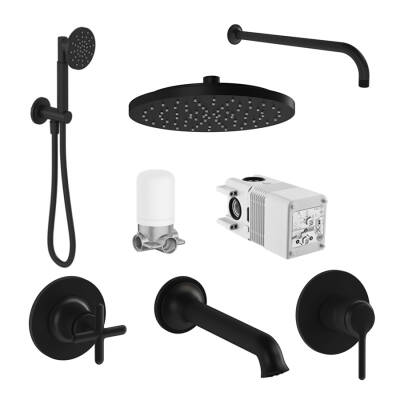 VitrA Origin Classic Ankastre Duş Seti, 8 Parça, Mat Siyah - 1