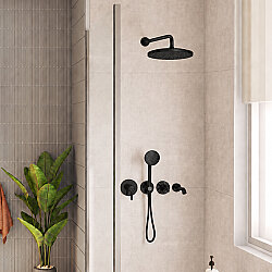 VitrA Origin Classic Ankastre Duş Seti, 8 Parça, Mat Siyah
