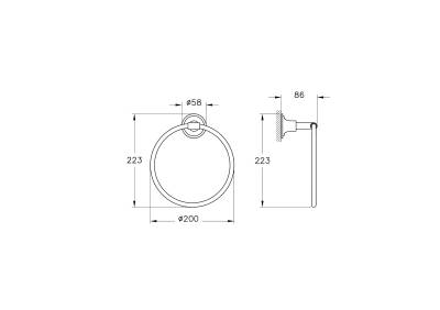 VitrA Origin Classic Halka Havluluk A44524, Krom - 3