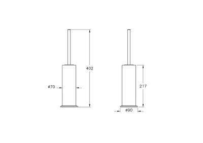 VitrA Origin Classic Tuvalet Fırçalığı A44521, Krom - 2
