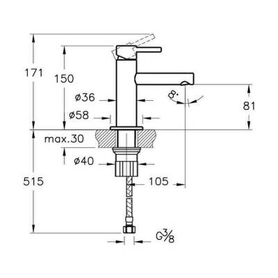VitrA Origin Lavabo Bataryası A4255529 Kısa - Soft Bakır - 2