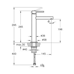 VitrA Origin Lavabo Bataryası A4255729 Yüksek - Soft Bakır - 2