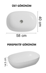VitrA Outline Çanak lavabo 5995B403-0016 Oval - 60x40 cm - armatür deliksiz - su taşma deliksiz - Clean - beyaz - 1