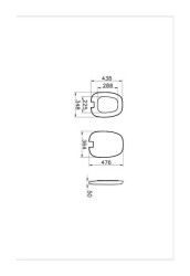 VitrA Plural Klozet kapağı 126-083-009 Duroplast - üstten sıkmalı - yavaş kapanır - kolay sök-tak - metal menteşeli - mat siyah - 3