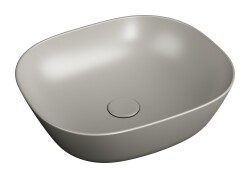 VitrA Plural Çanak lavabo 7810B420-0016 Oval - kompakt - 45x38 cm - armatür deliksiz - su taşma deliksiz - Clean - mat bej 