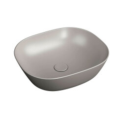 VitrA Plural Çanak lavabo 7810B420-0016 Oval - kompakt - 45x38 cm - armatür deliksiz - su taşma deliksiz - Clean - mat bej